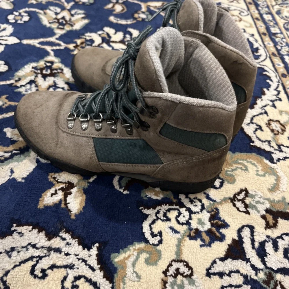 Vintage EMD Summit Boots Men's Size 9.5 Brown Suede Canvas Hiking Shoes